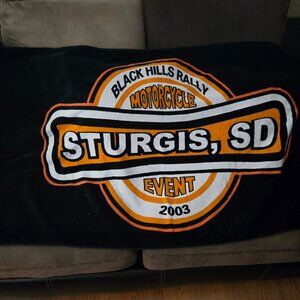 Vintage Sturgis South Dakota 2003 Black Hills Rally Towel 58'' x 30''